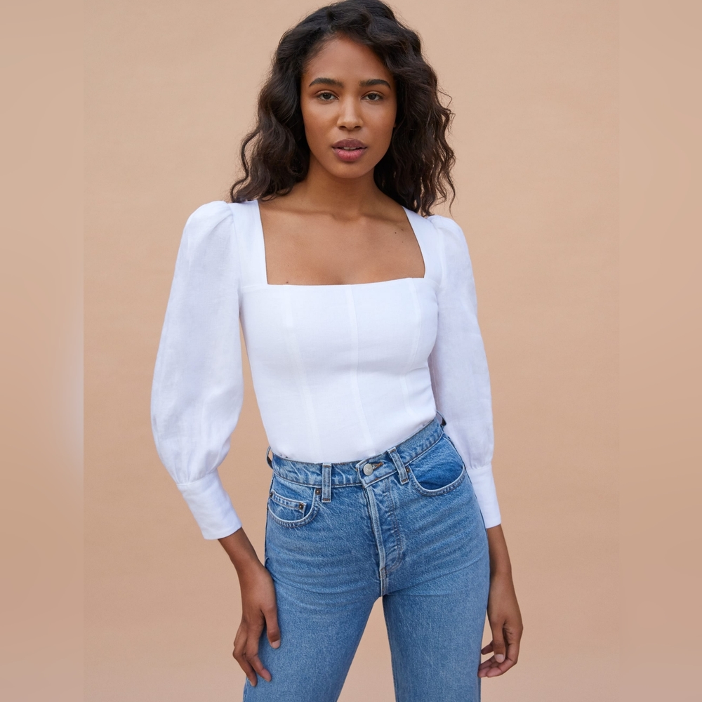 Reformation Stilton linen white top